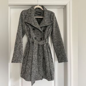 Guess black and white pea coat. Great condition.